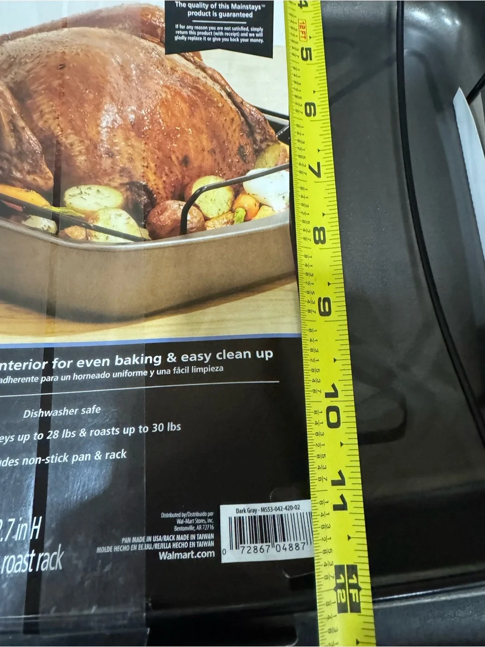 Mainstays Non-Stick Roasting Pan Set in Black - 2 Piece